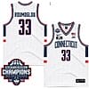 Apostolos Roumoglou Jersey #33 UConn Huskies 2024 NCAA Basketball National Champions White