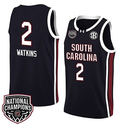 Ashlyn Watkins Jersey #2 South Carolina Gamecocks 2024 NCAA Basketball National Champions Black 8 Ashlyn Watkins Jersey #2 South Carolina Gamecocks 2024 NCAA Basketball National Champions Black