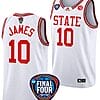 Aziaha James Jersey #10 NC State Wolfpack Basketball 2024 NCAA March Madness Final Four White 4 Aziaha James Jersey #10 NC State Wolfpack Basketball 2024 NCAA March Madness Final Four White