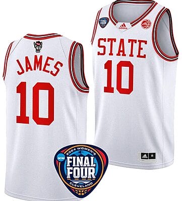 Aziaha James Jersey #10 NC State Wolfpack Basketball 2024 NCAA March Madness Final Four White