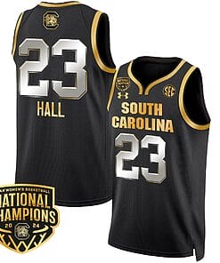 Bree Hall Jersey #23 South Carolina Gamecocks Basketball 2024 National Champions All Stitched Black Gold