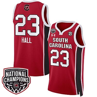 Bree Hall Jersey #23 South Carolina Gamecocks Basketball 2024 National Champions All Stitched Red