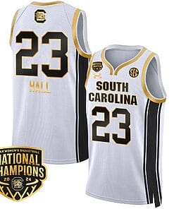 Bree Hall Jersey #23 South Carolina Gamecocks Basketball 2024 National Champions All Stitched White Gold