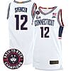 Cam Spencer Jersey #12 UConn Huskies Basketball 2024 Back To Back Champions Patch White 5 Cam Spencer Jersey #12 UConn Huskies Basketball 2024 Back To Back Champions Patch White