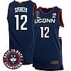 Cam Spencer Jersey #12 UConn Huskies Basketball 2024 Back To Back Champions Patch Navy