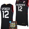 Cam Spencer Jersey #12 UConn Huskies Basketball 2024 NCAA March Madness Final Four Navy