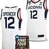 Cam Spencer Jersey #12 UConn Huskies Basketball 2024 NCAA March Madness Final Four White 5 Cam Spencer Jersey #12 UConn Huskies Basketball 2024 NCAA March Madness Final Four White