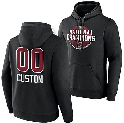 Custom South Carolina Gamecocks Hoodie 2024 NCAA Basketball National Champions Pullover Locker Room Black