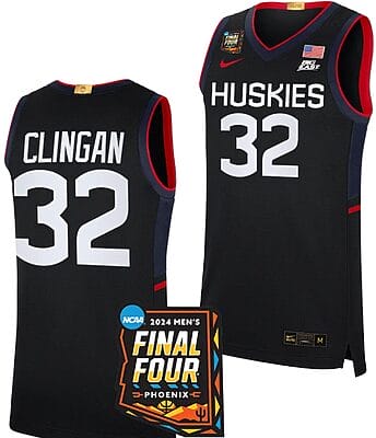 Donovan Clingan Jersey #32 UConn Huskies Basketball 2024 NCAA March Madness Final Four Navy 8 Donovan Clingan Jersey #32 UConn Huskies Basketball 2024 NCAA March Madness Final Four Navy