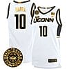 Hassan Diarra Jersey #10 UConn Huskies Basketball 2024 Back To Back Champions Patch White Gold 5 Hassan Diarra Jersey #10 UConn Huskies Basketball 2024 Back To Back Champions Patch White Gold