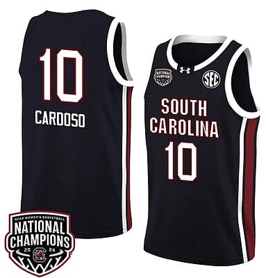 Kamilla Cardoso Jersey #10 South Carolina Gamecocks 2024 NCAA Basketball National Champions Black