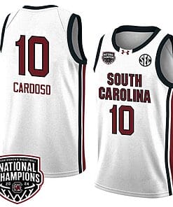 Kamilla Cardoso Jersey #10 South Carolina Gamecocks 2024 NCAA Basketball National Champions White Red