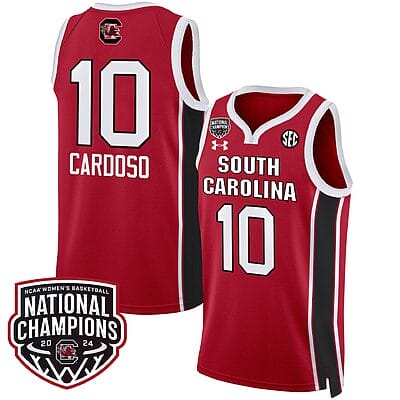 Kamilla Cardoso Jersey #10 South Carolina Gamecocks Basketball 2024 National Champions All Stitched Red