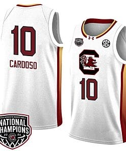 Kamilla Cardoso Jersey #10 South Carolina Gamecocks 2024 NCAA Basketball National Champions White Yellow
