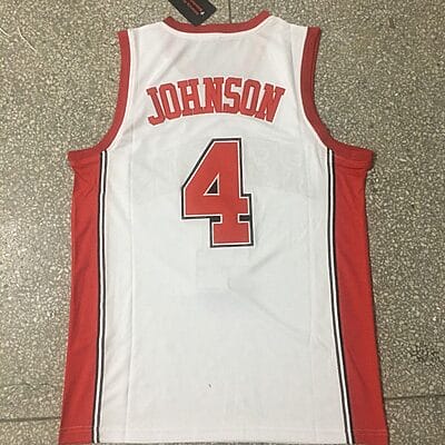Larry Johnson Jersey #4 Unlv Rebels College Basketball White 10 Larry Johnson Jersey #4 Unlv Rebels College Basketball White
