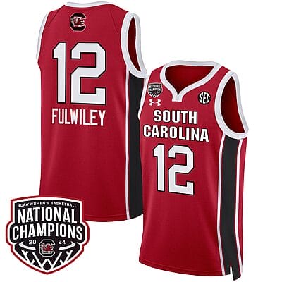 MiLaysia Fulwiley Jersey #12 South Carolina Gamecocks Basketball 2024 National Champions All Stitched Red
