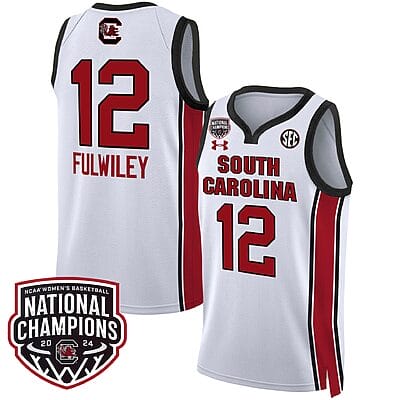 MiLaysia Fulwiley Jersey #12 South Carolina Gamecocks Basketball 2024 National Champions All Stitched White