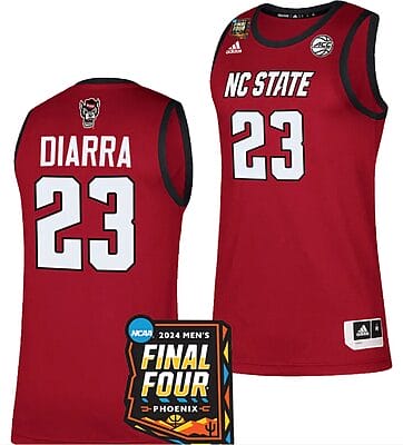 Mohamed Diarra Jersey #23 NC State Wolfpack 2024 NCAA March Madness Final Four Basketball Red 8 Mohamed Diarra Jersey #23 NC State Wolfpack 2024 NCAA March Madness Final Four Basketball Red