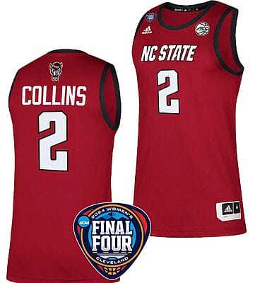 Mimi Collins Jersey #2 NC State Wolfpack Basketball 2024 NCAA March Madness Final Four Red