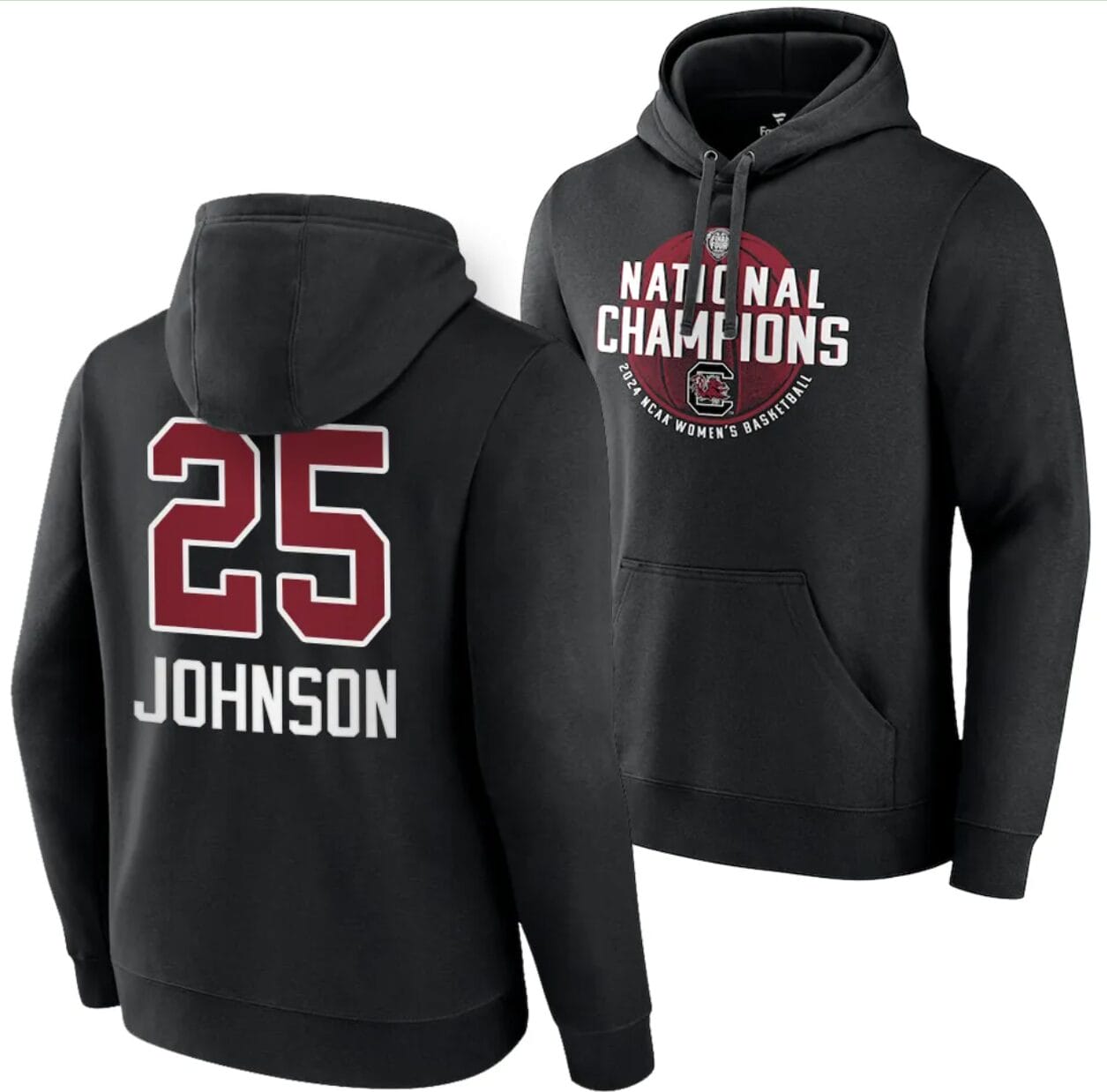 Raven Johnson Hoodie #25 South Carolina Gamecocks 2024 NCAA Basketball National Champions Pullover Locker Room Black 1 Raven Johnson Hoodie #25 South Carolina Gamecocks 2024 NCAA Basketball National Champions Pullover Locker Room Black