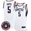 Stephon Castle Jersey #5 UConn Huskies Basketball 2024 Back To Back Champions Patch White 4 Stephon Castle Jersey #5 UConn Huskies Basketball 2024 Back To Back Champions Patch White