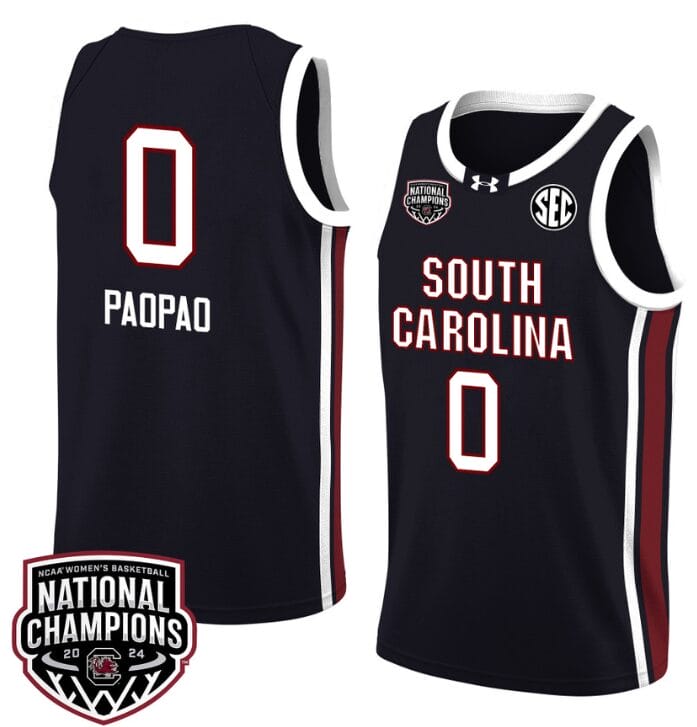 Te-Hina Paopao Jersey #0 South Carolina Gamecocks 2024 NCAA Basketball National Champions Black 1 Te-Hina Paopao Jersey #0 South Carolina Gamecocks 2024 NCAA Basketball National Champions Black