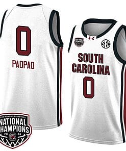 Te-Hina Paopao Jersey #0 South Carolina Gamecocks 2024 NCAA Basketball National Champions White Red