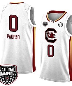 Te-Hina Paopao Jersey #0 South Carolina Gamecocks 2024 NCAA Basketball National Champions White Yellow