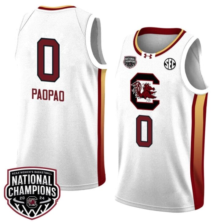 Te-Hina Paopao Jersey #0 South Carolina Gamecocks 2024 NCAA Basketball National Champions White Yellow 1 Te-Hina Paopao Jersey #0 South Carolina Gamecocks 2024 NCAA Basketball National Champions White Yellow