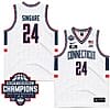 Youssouf Singare Jersey #24 UConn Huskies 2024 NCAA Basketball National Champions White