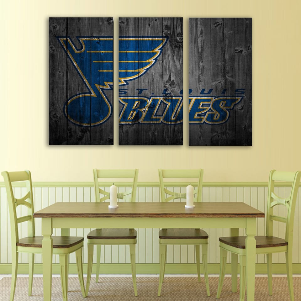 St. Louis Blues - Multi Panel Canvas Prints Wall Art Home Decor Frame Set 3 St. Louis Blues - Multi Panel Canvas Prints Wall Art Home Decor Frame Set - Image 3