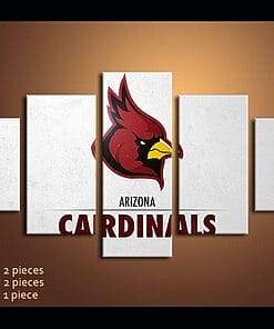 Alternative view of Arizona Cardinals Logo – 5 Panel Canvas Prints Wall Art Home Decor Frame Set