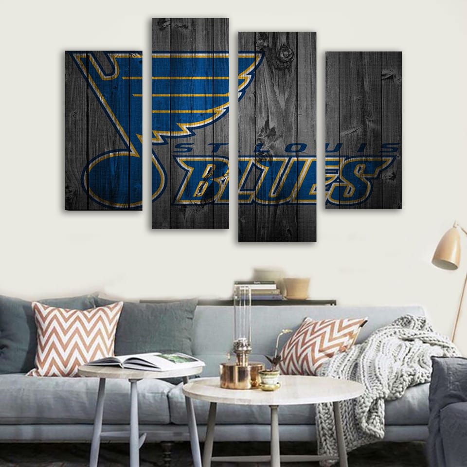 St. Louis Blues - Multi Panel Canvas Prints Wall Art Home Decor Frame Set 2 St. Louis Blues - Multi Panel Canvas Prints Wall Art Home Decor Frame Set - Image 2