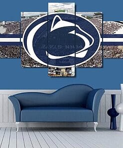 Penn State Nittany Lions Stadium Football – 5 Panel Canvas Prints Wall Art Home Decor Frame Set