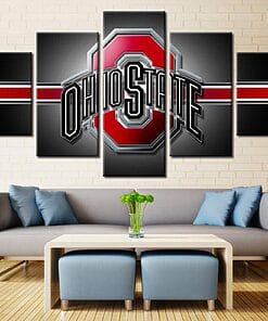 Ohio State Buckeyes Football – 5 Panel Canvas Prints Wall Art Home Decor Frame Set