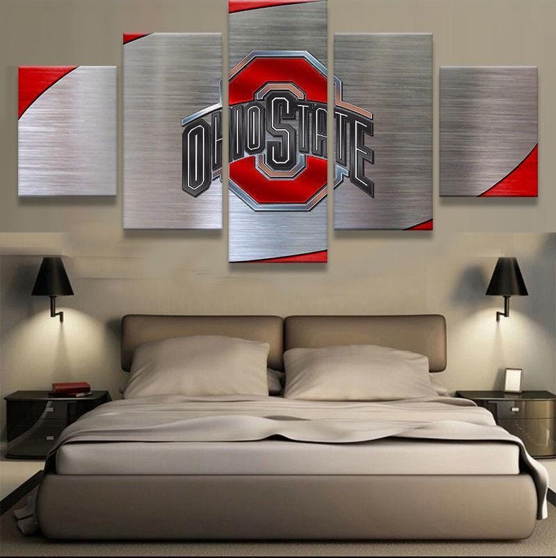 Ohio State Buckeyes Logo – 5 Panel Canvas Prints Wall Art Home Decor Frame Set