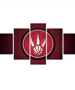 Toronto Raptors Logo Basketball – 5 Panel Canvas Prints Wall Art Home Decor Frame Set