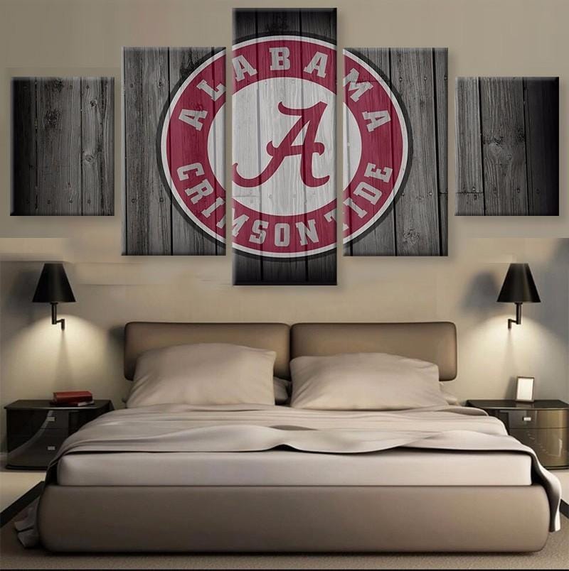 Alabama Crimson Tide – 5 Panel Canvas Prints Wall Art Home Decor Frame Set