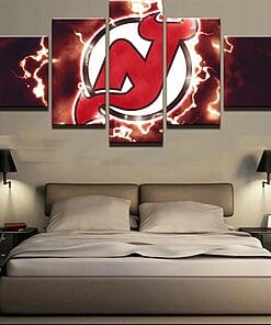 New Jersey Devils 4 – 5 Panel Canvas Prints Wall Art Home Decor Frame Set