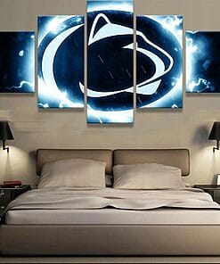Penn State Nittany Lions Football – 5 Panel Canvas Prints Wall Art Home Decor Frame Set