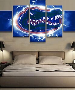 Florida Gators Team American Football – 5 Panel Canvas Prints Wall Art Home Decor Frame Set
