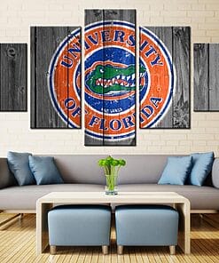 Florida Gators Football Sports – 5 Panel Canvas Prints Wall Art Home Decor Frame Set