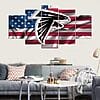 Framed 5Pcs Atlanta Falcons Flag American Football Canvas Art Wall Art Home D cor
