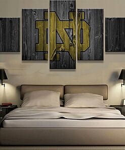 Notre Dame Fighting Irish Football – 5 Panel Canvas Prints Wall Art Home Decor Frame Set