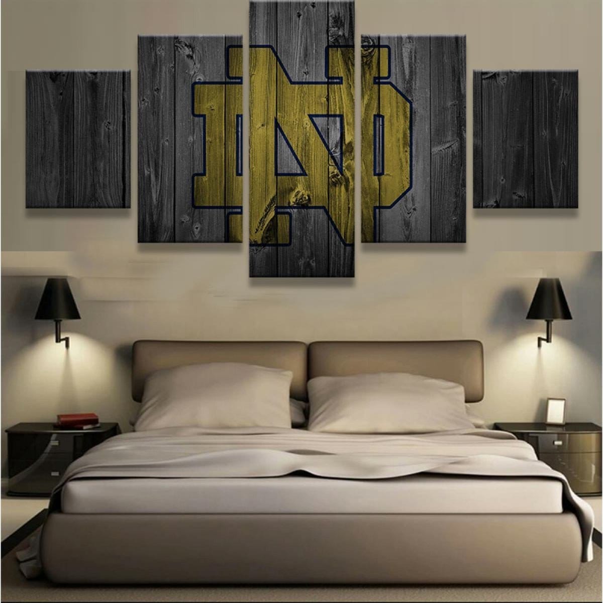 Notre Dame Fighting Irish Football – 5 Panel Canvas Prints Wall Art Home Decor Frame Set 1 Notre Dame Fighting Irish Football – 5 Panel Canvas Prints Wall Art Home Decor Frame Set