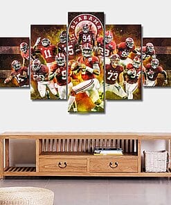 Alabama Crimson Tide College – 5 Panel Canvas Prints Wall Art Home Decor Frame Set