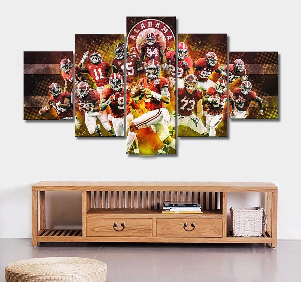 Alabama Crimson Tide College – 5 Panel Canvas Prints Wall Art Home Decor Frame Set 1 Alabama Crimson Tide College – 5 Panel Canvas Prints Wall Art Home Decor Frame Set