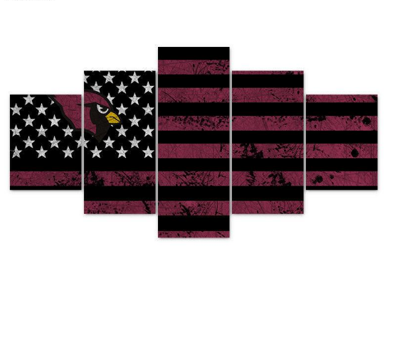 Arizona Cardinals Football Flag – 5 Panel Canvas Prints Wall Art Home Decor Frame Set 1 Arizona Cardinals Football Flag – 5 Panel Canvas Prints Wall Art Home Decor Frame Set