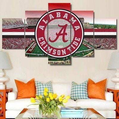 Alabama Crimson Tide Stadium – 5 Panel Canvas Prints Wall Art Home Decor Frame Set