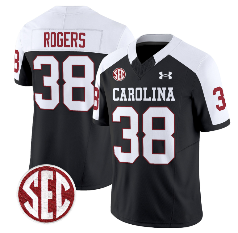 George Rogers Jersey #38 South Carolina Gamecocks Football 1980 Throwback Vapor Limited SEC Patch Black Alternate 8 George Rogers Jersey #38 South Carolina Gamecocks Football 1980 Throwback Vapor Limited SEC Patch Black Alternate